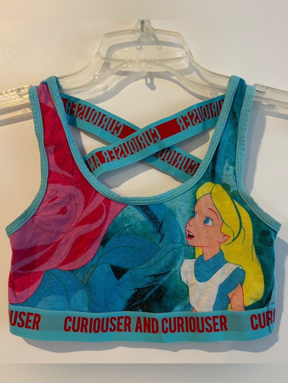 Disney Alice in Wonderland Teal Sports Bra